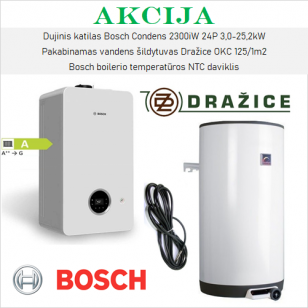 Akcijinis Bosch 2300iW ir Dražice šildymo įrangos komplektas