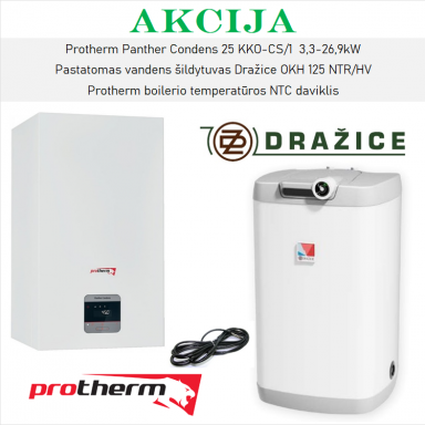 Akcijinis Protherm Panther 25KKO ir Dražice šildymo įrangos komplektas Akcijinis Protherm Panther 25KKO ir Dražice šildymo įrangos komplektas