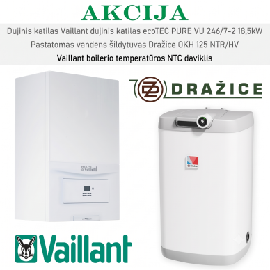Akcijinis Vaillant ir Dražice šildymo įrangos komplektas Akcijinis Vaillant ir Dražice šildymo įrangos komplektas