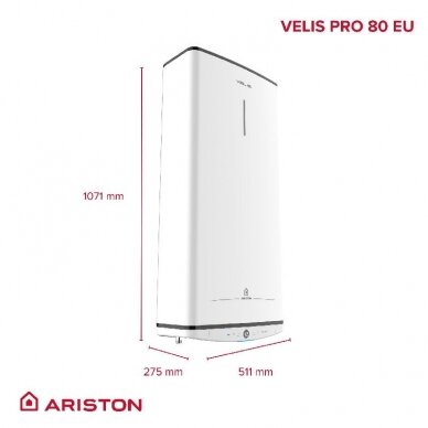 Ariston vandens šildytuvas VELIS PRO 80 EU 65 l. 3 Ariston vandens šildytuvas VELIS PRO 80 EU 65 l. 3
