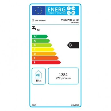 Ariston vandens šildytuvas VELIS PRO DRY WiFi 50 EU 45 l. 4 Ariston vandens šildytuvas VELIS PRO DRY WiFi 50 EU 45 l. 4
