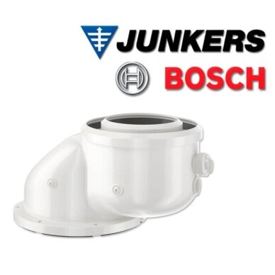Bosch išmetamųjų dujų katilo adapteris Ø80/125, ekscentrinis Bosch išmetamųjų dujų katilo adapteris Ø80/125, ekscentrinis