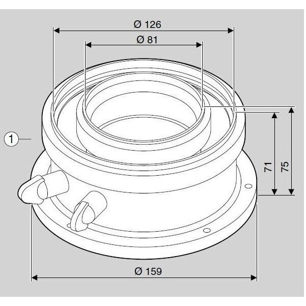 Bosch dūmgāzu katla adapters Ø80/125 1