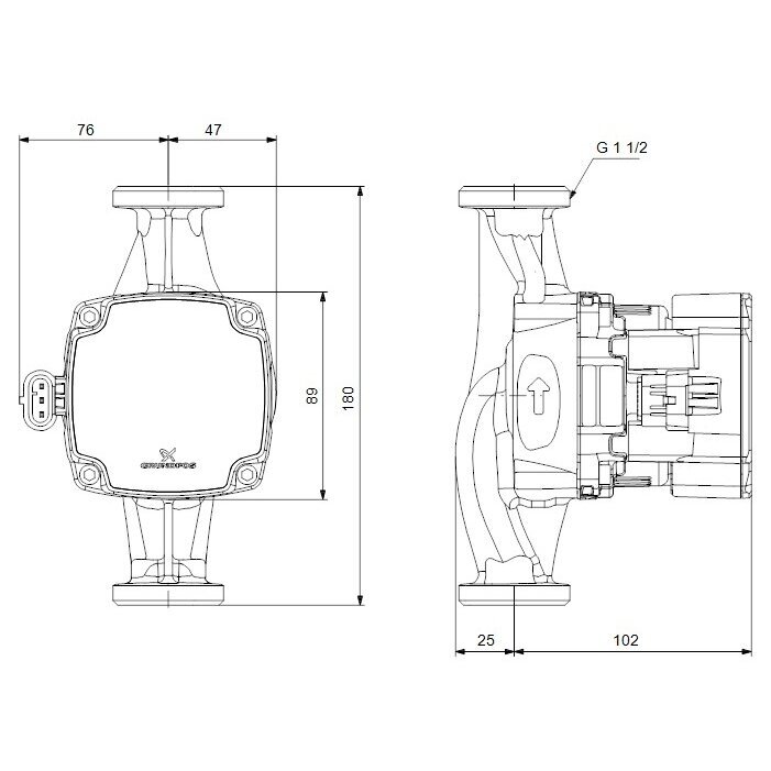 Tsirkulatsioonipump Grundfos ALPHA1 25-60 180mm 3