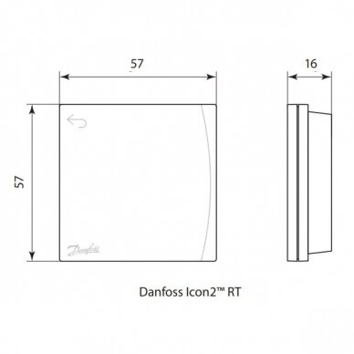 Danfoss Icon2™ bevielis patalpos termostatas su ekranu ir IR jutikliu 088U2122 3