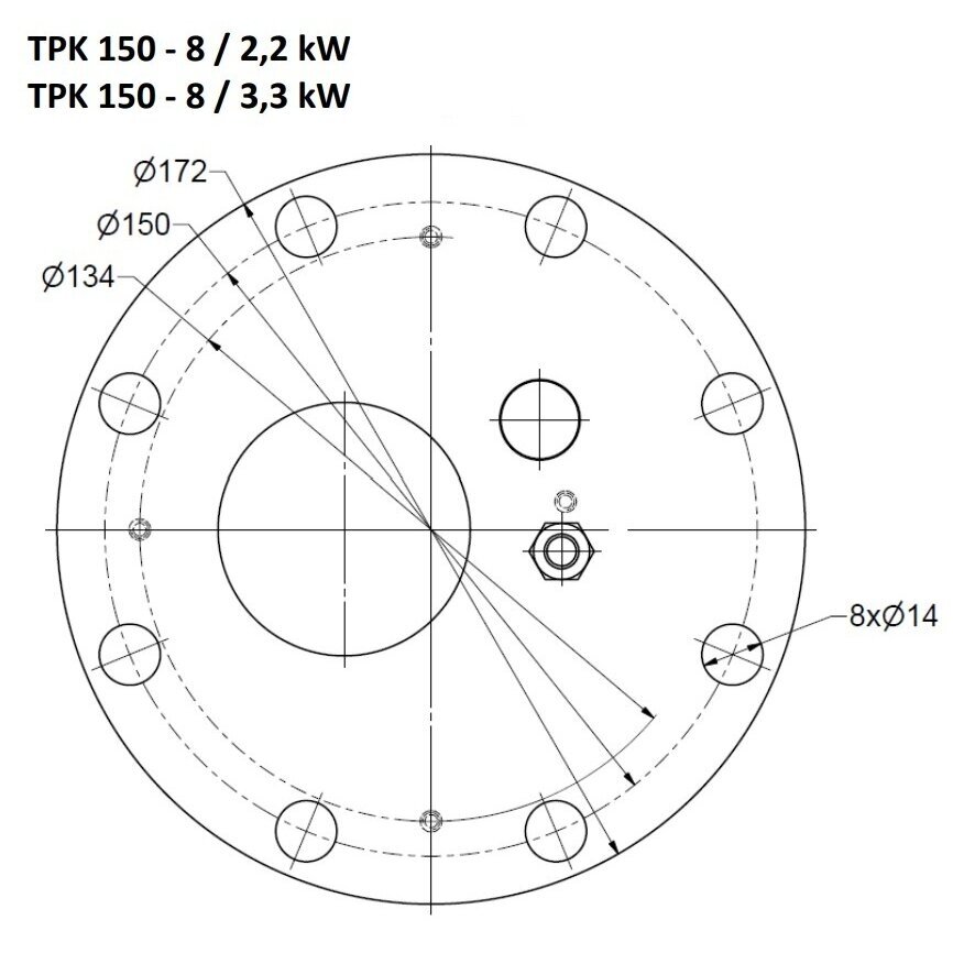 Dražice elektrinis tenas TPK 150-8 2,2kW 230V 1 Dražice elektrinis tenas TPK 150-8 2,2kW 230V 1