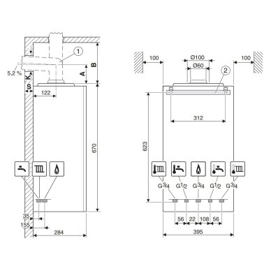 Gāzes katls Bosch Condens 1200W 20/22C 2 Gāzes katls Bosch Condens 1200W 20/22C 2