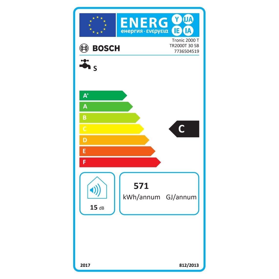 Elektriskais ūdens sildītājs Bosch Tronic 2000T 30 litri 2