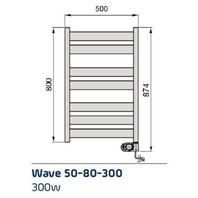 Elektriskais dvieļu žāvētājs ADAX Wave 50-80-300 Black 1 Elektriskais dvieļu žāvētājs ADAX Wave 50-80-300 Black 1