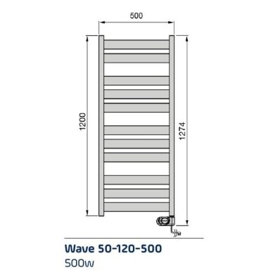 Elektriskais dvieļu žāvētājs ADAX Wave 50-120-500 White 1