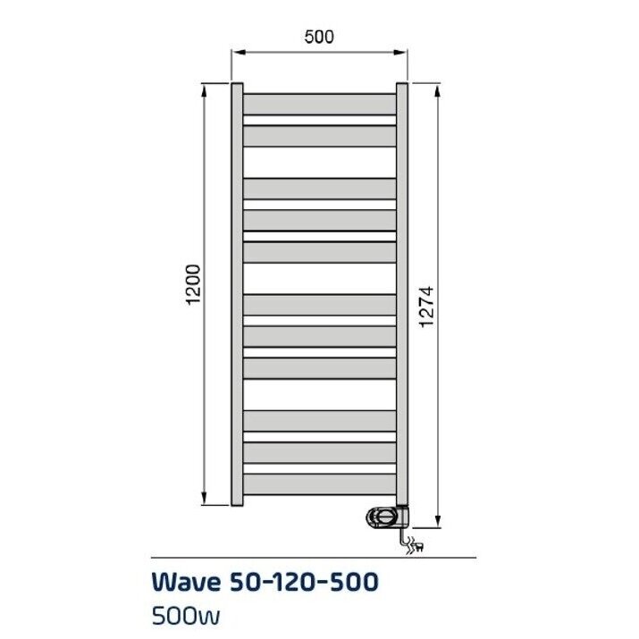Elektriskais dvieļu žāvētājs ADAX Wave 50-120-500 Black 1 Elektriskais dvieļu žāvētājs ADAX Wave 50-120-500 Black 1