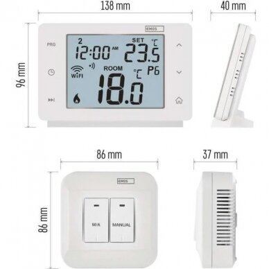 EMOS GoSmart P56211 belaidis patalpų termostatas su WiFi 2