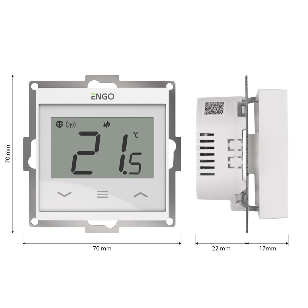 ENGO E55-W interneta zemapmetuma termostats 55 × 55 rāmim, Wi-Fi, 230V 1