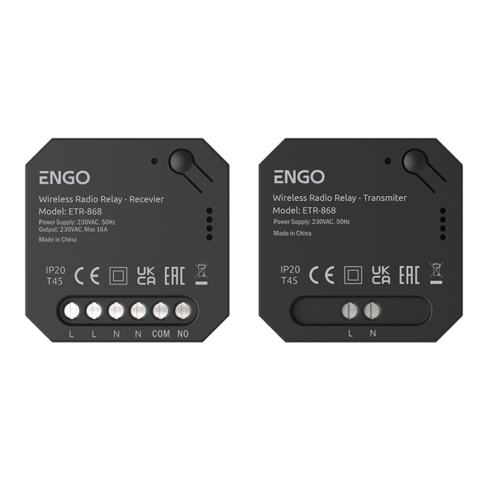 ENGO ETR-868 belaidė relė, 868MHz, 230V ENGO ETR-868 belaidė relė, 868MHz, 230V
