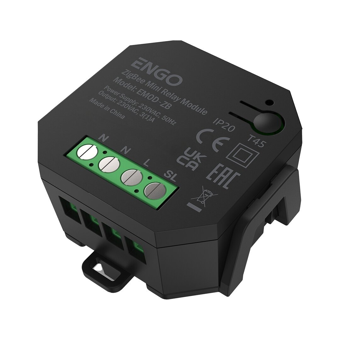 ENGO belaidis relės modulis su „ZigBee“ kartotuvo funkcija, 230V 1 ENGO belaidis relės modulis su „ZigBee“ kartotuvo funkcija, 230V 1