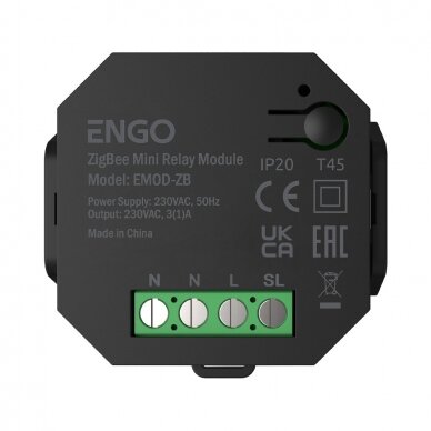 ENGO belaidis relės modulis su „ZigBee“ kartotuvo funkcija, 230V ENGO belaidis relės modulis su „ZigBee“ kartotuvo funkcija, 230V