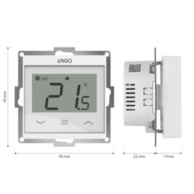 ENGO E55-W interneta zemapmetuma termostats 55 × 55 rāmim, Wi-Fi, 230V 1 ENGO E55-W interneta zemapmetuma termostats 55 × 55 rāmim, Wi-Fi, 230V 1