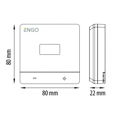 ENGO EASY laidinis, virštinkinis temperatūros reguliatorius, 230V, baltas 1