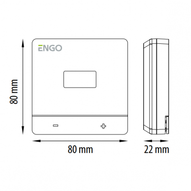ENGO EASYBATB vadu termostats, ar baterijām 1 ENGO EASYBATB vadu termostats, ar baterijām 1