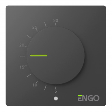ENGO ESIMPLE230B vienkāršs termostats ar pagriežamu pogu, 230V ENGO ESIMPLE230B vienkāršs termostats ar pagriežamu pogu, 230V