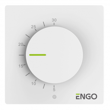 ENGO ESIMPLE laidinis virštinkinis temperatūros reguliatorius, 230V, baltas