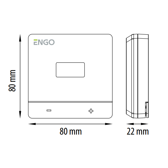 ENGO EASYBATB vadu termostats, ar baterijām 1 ENGO EASYBATB vadu termostats, ar baterijām 1