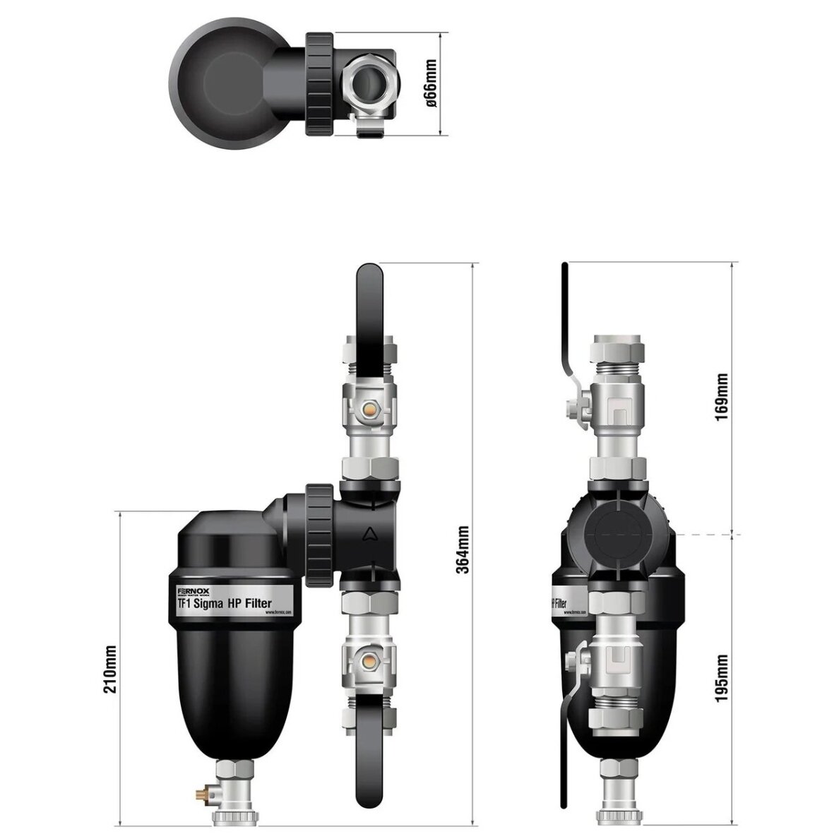 Purvo separatorius Fernox TF1 Sigma HP Filter Dn25 1