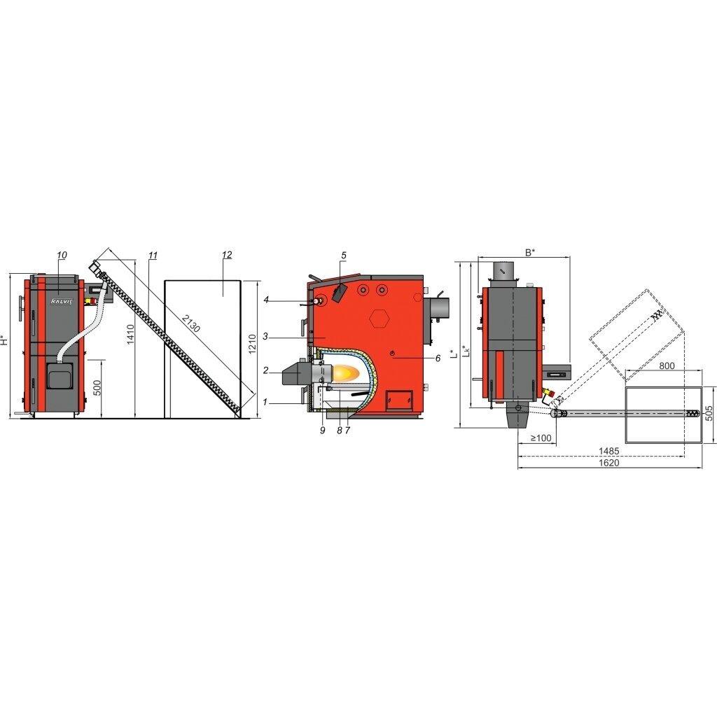 Granulinis katilas Kalvis K-2-16N-DG 16kW 1 Granulinis katilas Kalvis K-2-16N-DG 16kW 1