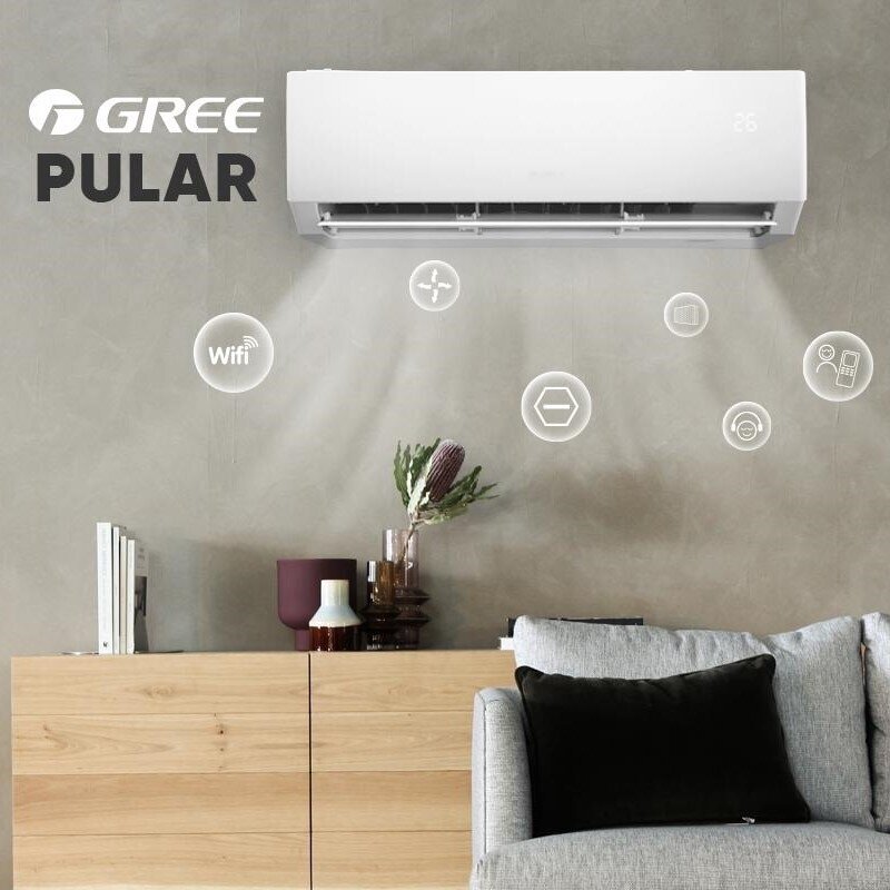 Gaisa kondicionieris GREE Pular 2,6/2,8kW, iebūvēts Wi-Fi modulis 1 Gaisa kondicionieris GREE Pular 2,6/2,8kW, iebūvēts Wi-Fi modulis 1