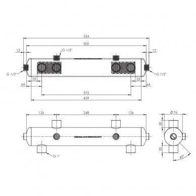 Hidraulinis indas su nuimama izoliacija AFRISO BLH Dn1"; kvs 4m3/val; iki 70kW 1 Hidraulinis indas su nuimama izoliacija AFRISO BLH Dn1"; kvs 4m3/val; iki 70kW 1