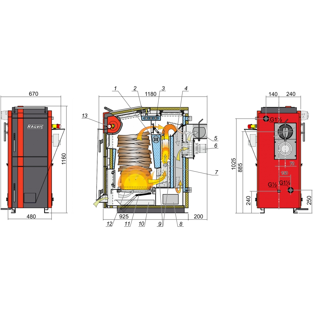 Cietā kurināmā katls Kalvis K-2-16N 2 Cietā kurināmā katls Kalvis K-2-16N 2