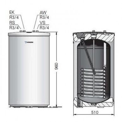 Karšto vandens talpykla Bosch WSTB 120 O 1