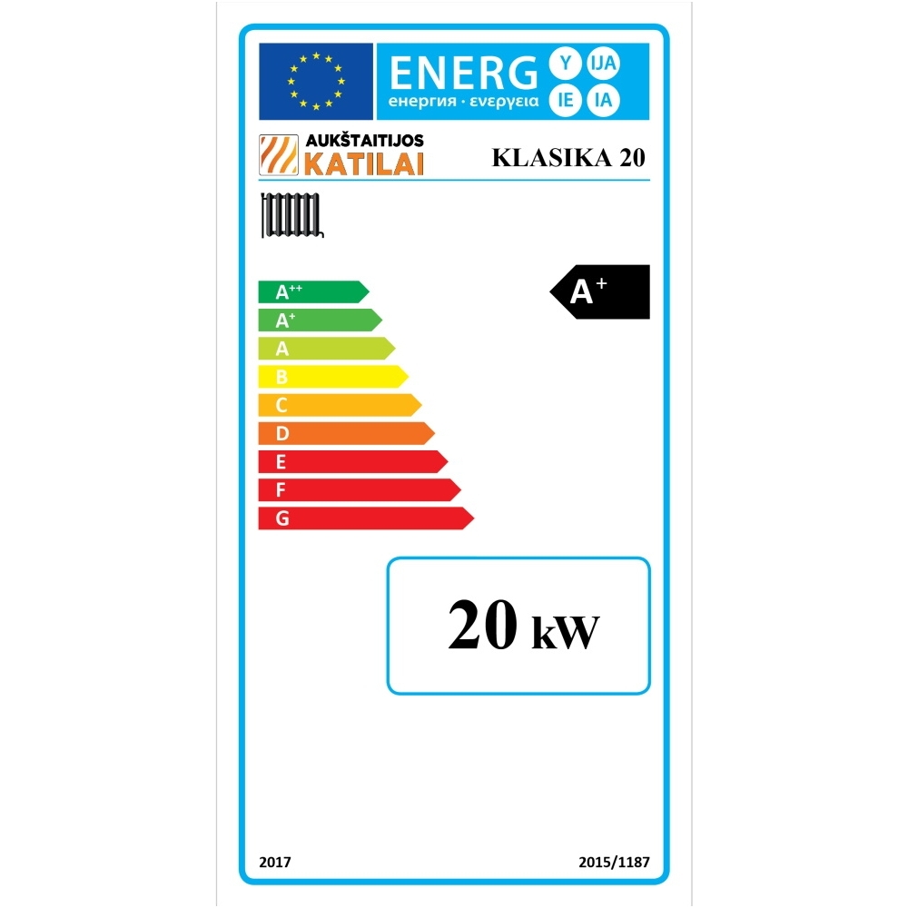 Cietā kurināmā katls KLASIKA 20kW 3