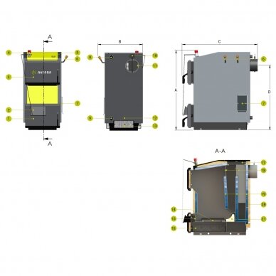Kieto kuro katilas Antara K-20 20kW 5 Kieto kuro katilas Antara K-20 20kW 5