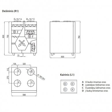 Komfovent rekuperatorius Domekt CF 400 V C6M 2