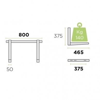Välisseadme seinakonsool MS253, kuni 140 kg 1