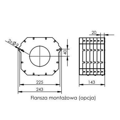 Montāžas atloks KIPI degļiem 16/20 kW 2 Montāžas atloks KIPI degļiem 16/20 kW 2
