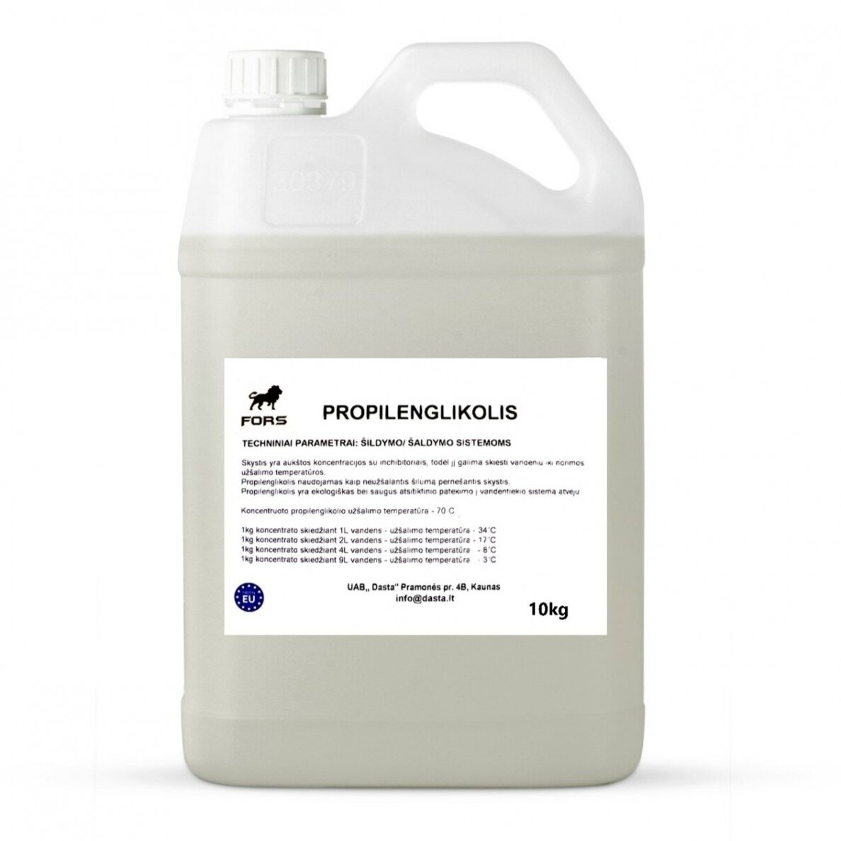 Neužšąlantis skystis šildymo/šaldymo sistemai 10kg, propilenglikolis Neužšąlantis skystis šildymo/šaldymo sistemai 10kg, propilenglikolis