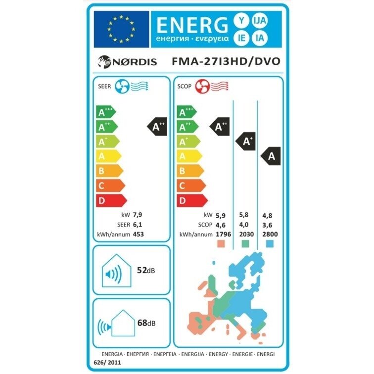 NORDIS Multi Split 1:3 sistemos išorinė dalis 7,90/7,96kW 3 NORDIS Multi Split 1:3 sistemos išorinė dalis 7,90/7,96kW 3