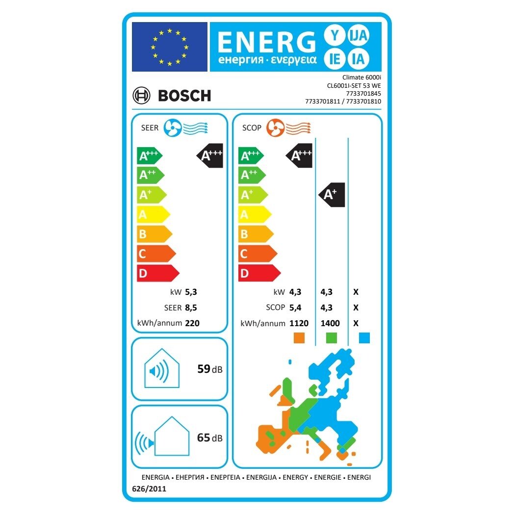 Oro kondicionierius Bosch Climate 6000i 5,3/5,6kW 2 Oro kondicionierius Bosch Climate 6000i 5,3/5,6kW 2