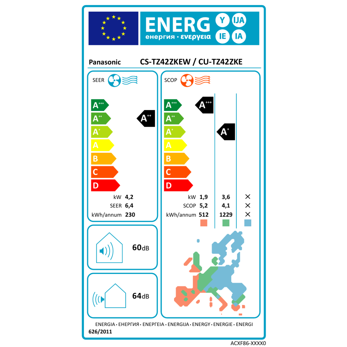 Panasonic oro kondicionierius TZ42CKE 4,2/5,0kW 4