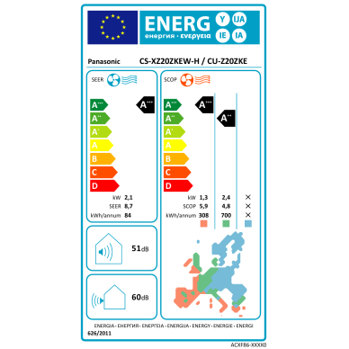 Panasonic oro kondicionierius Etherea XZ20CKE 2,05/2,8kW 3
