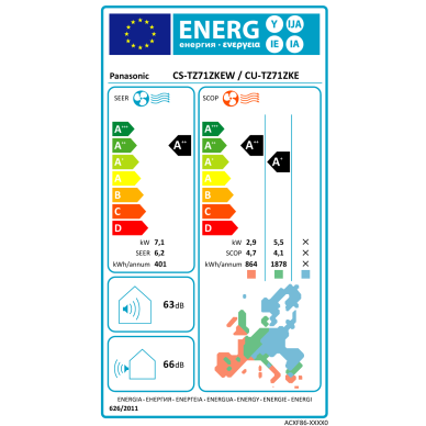 Panasonic oro kondicionierius TZ71CKE 7,1/8,6kW 4 Panasonic oro kondicionierius TZ71CKE 7,1/8,6kW 4