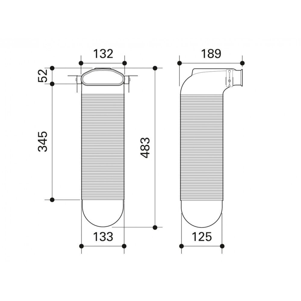 Profi-air tunnel difuzoriaus dėžutė 1x 132-52 1