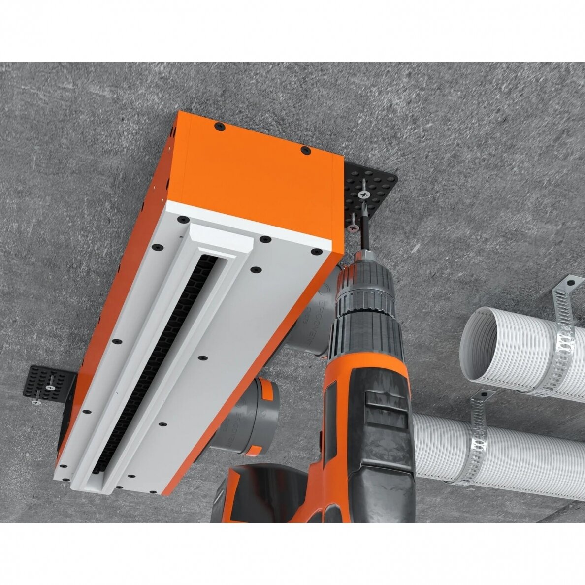 Krohvitav lineaarne difuusor ERGOVENT LINEO 500/75 SINGLE 2 Krohvitav lineaarne difuusor ERGOVENT LINEO 500/75 SINGLE 2