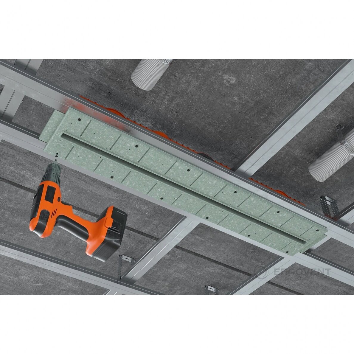 Krohvitav lineaarne difuusor ERGOVENT LINEO PRO-1000/90 PROFILE 3 Krohvitav lineaarne difuusor ERGOVENT LINEO PRO-1000/90 PROFILE 3