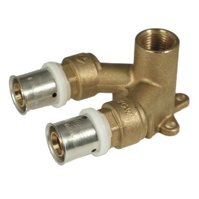 Presuojama prietaisinė alkūnė dviguba Dn 16x1/2"x16 VS, Comisa Presuojama prietaisinė alkūnė dviguba Dn 16x1/2"x16 VS, Comisa