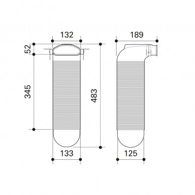 Profi-air tunnel difuzoriaus dėžutė 1x 132-52 1