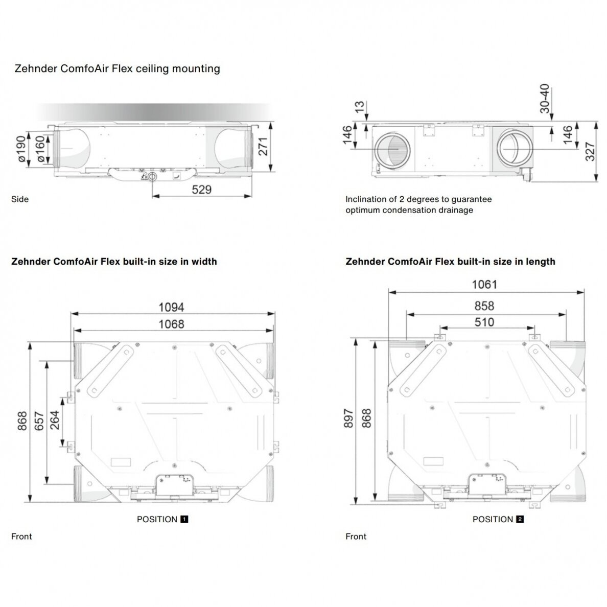 Rekuperators Zehnder ComfoAir Flex 350 HRV (entalpiskais) 4 Rekuperators Zehnder ComfoAir Flex 350 HRV (entalpiskais) 4