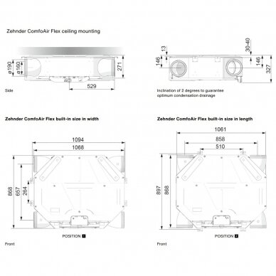 Rekuperators Zehnder ComfoAir Flex 350 HRV (entalpiskais) 4 Rekuperators Zehnder ComfoAir Flex 350 HRV (entalpiskais) 4